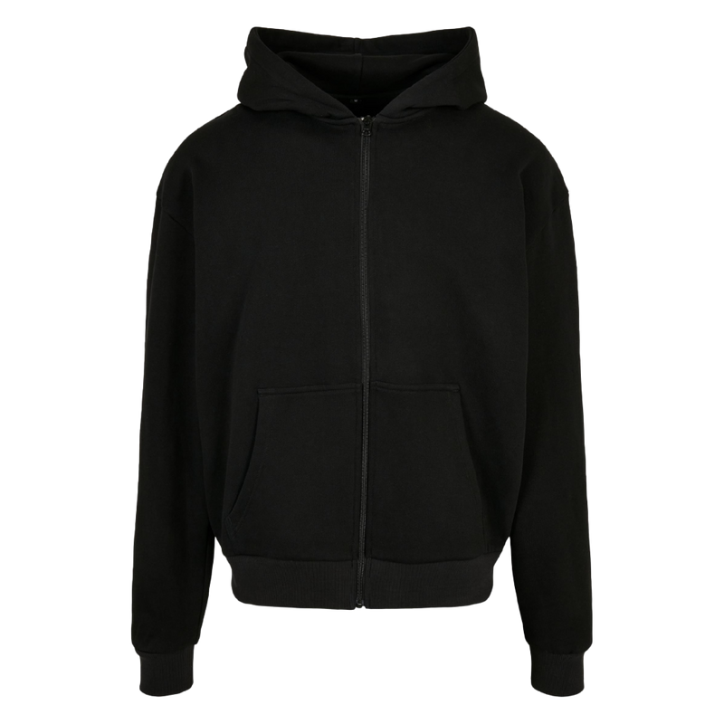 Jet Black - Front -  Klassische Zip-Jacke mit verstecktem Reißverschluss und Stilfaktor.