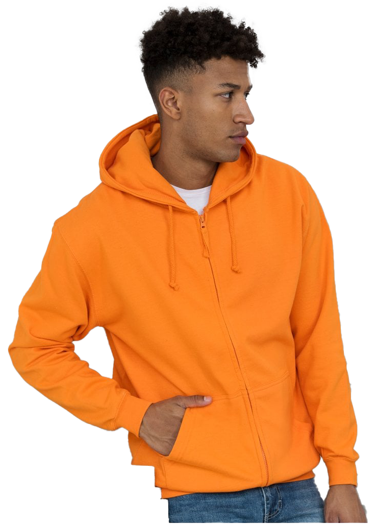 Orange Crush - Front -  Klassische Zip-Jacke mit verstecktem Reißverschluss und Stilfaktor.