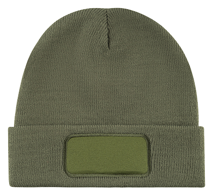 Strickmütze mit Patch