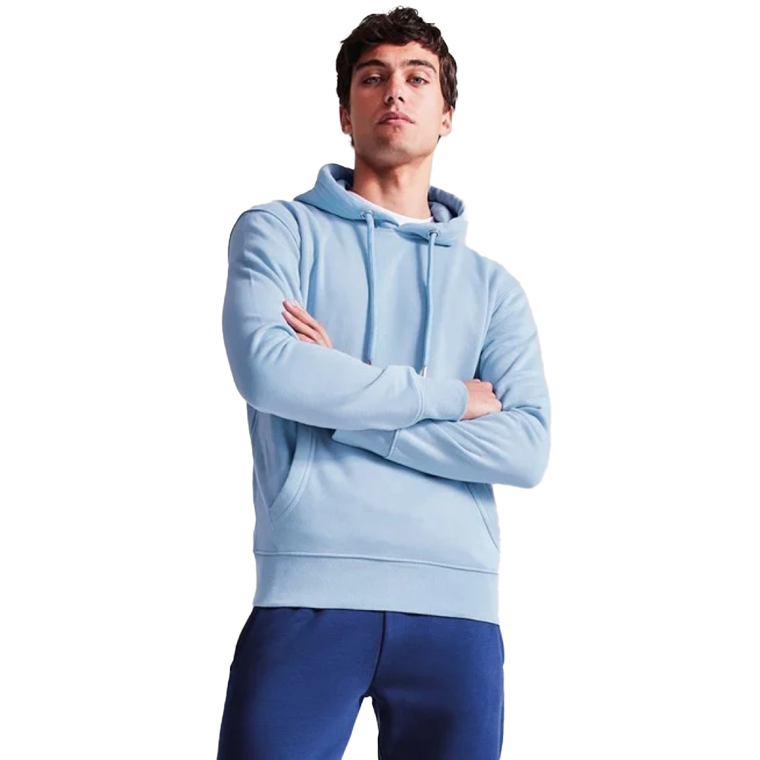 Light Blue - Front - Hochwertiger Bio-Hoodie – angenehm schwer und superweich innen.
