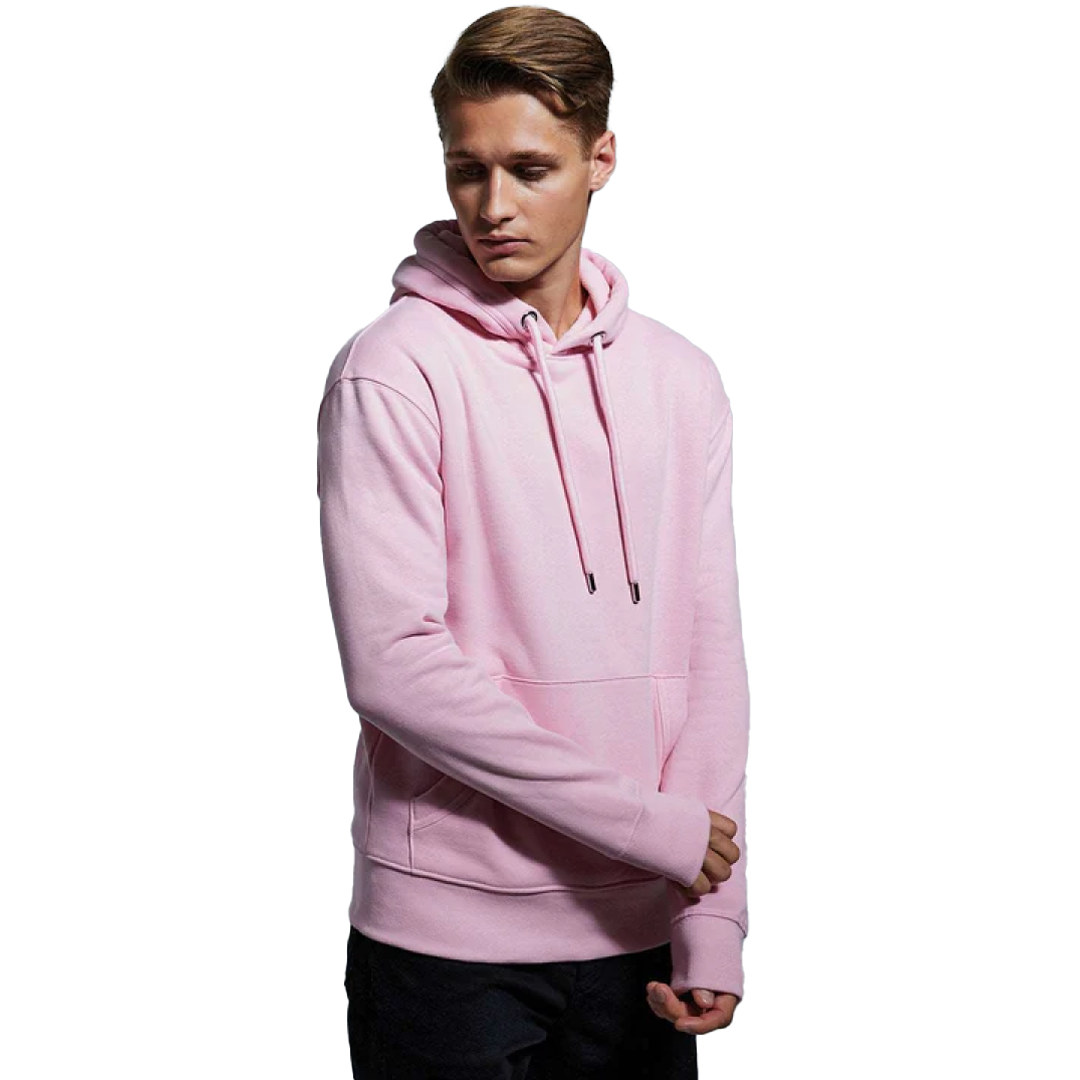 Pink - Front - Hochwertiger Bio-Hoodie – angenehm schwer und superweich innen.