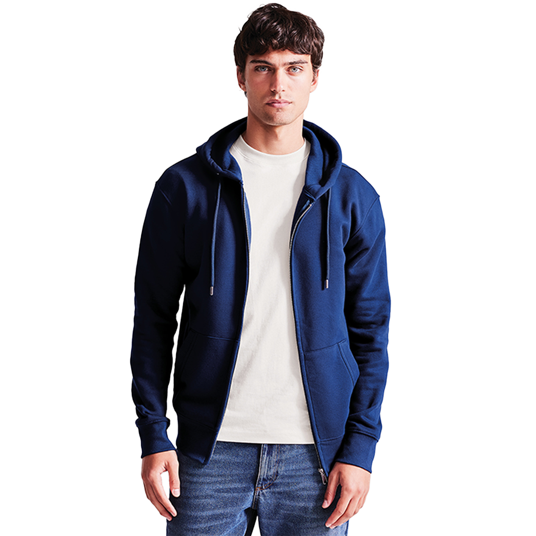 Navy - Front - Stylischer Hoodie aus Bio-Baumwolle mit hochwertigem Finish und Komfort