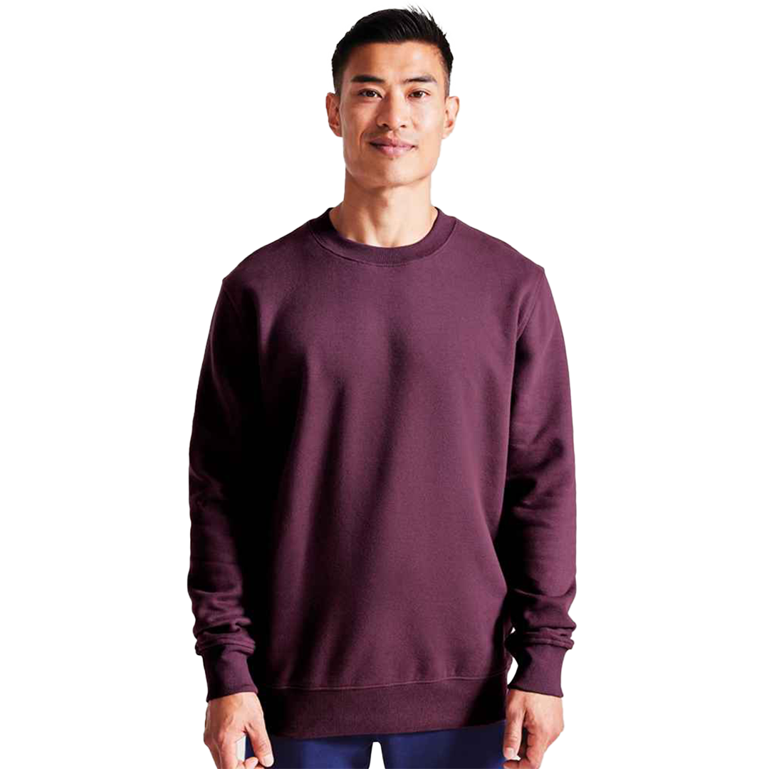 Burgundy - Front - Weicher Bio-Sweater mit dicker Qualität, lässig und nachhaltig bequem.