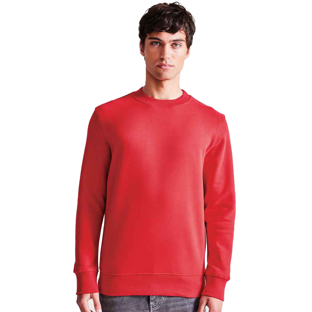 Red - Front - Weicher Bio-Sweater mit dicker Qualität, lässig und nachhaltig bequem.