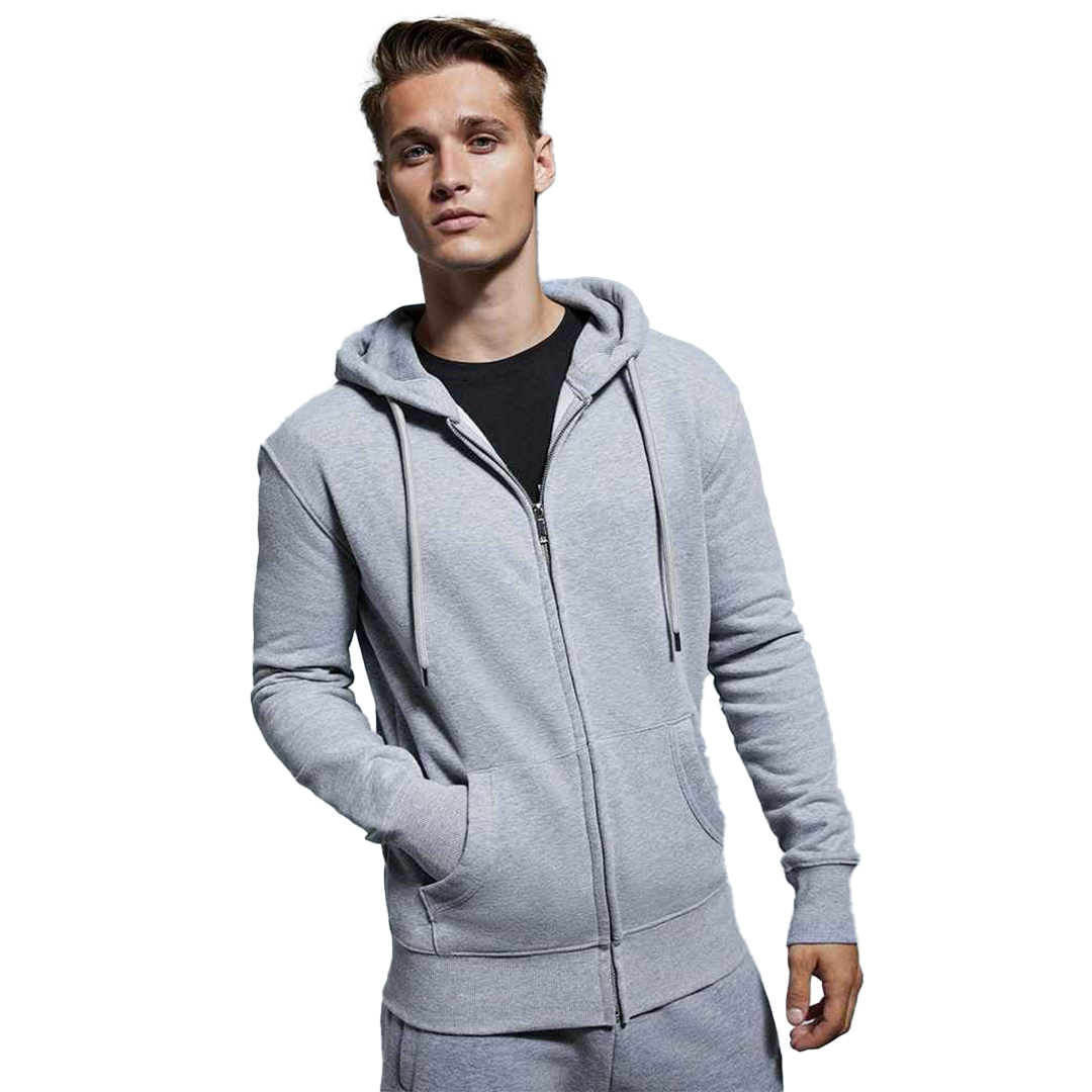 Gray Marl - Front - Stylischer Hoodie aus Bio-Baumwolle mit hochwertigem Finish und Komfort