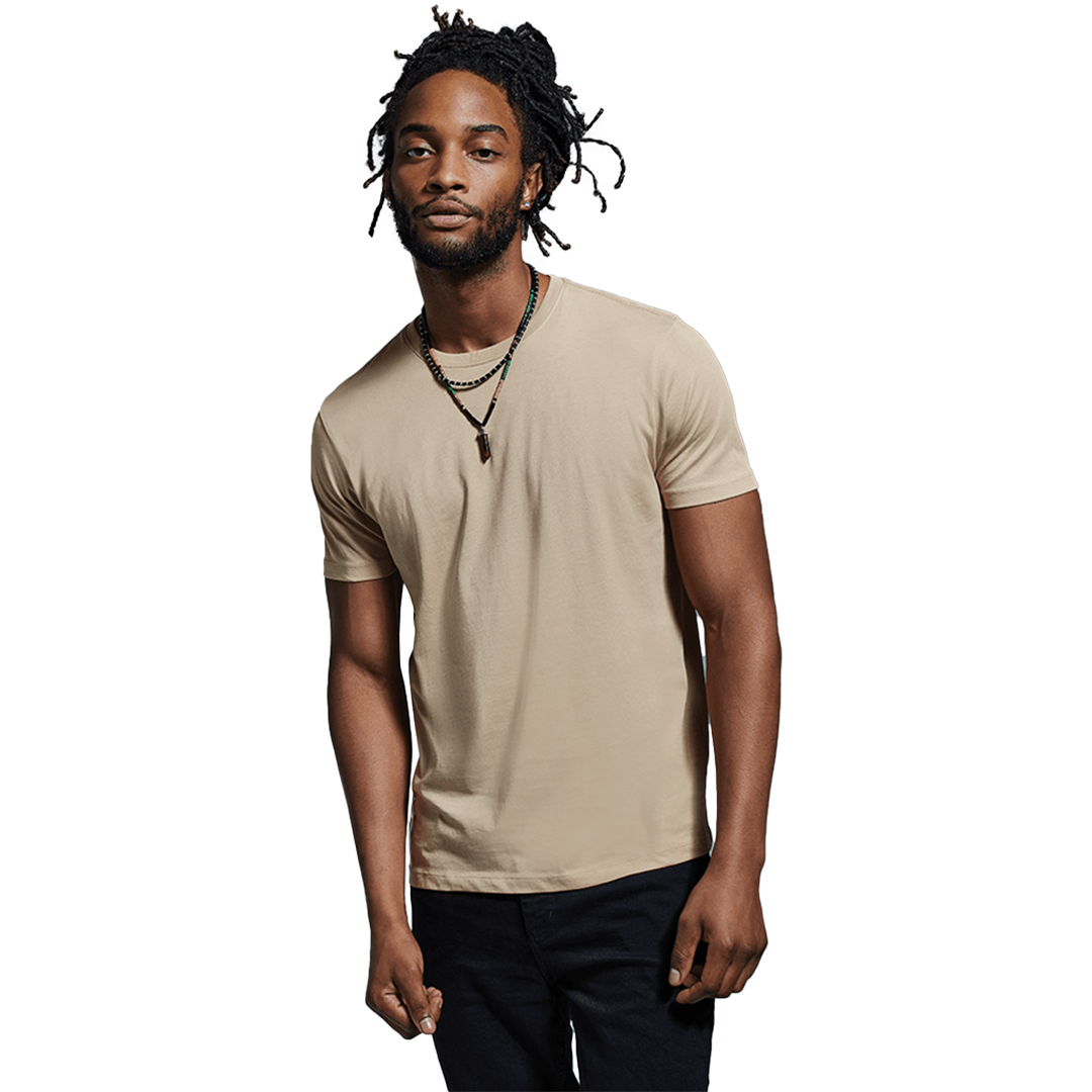 Desert Sand - Front - Modernes T-Shirt mit Bio-Baumwolle, Fashion-Fit und softem Finish.