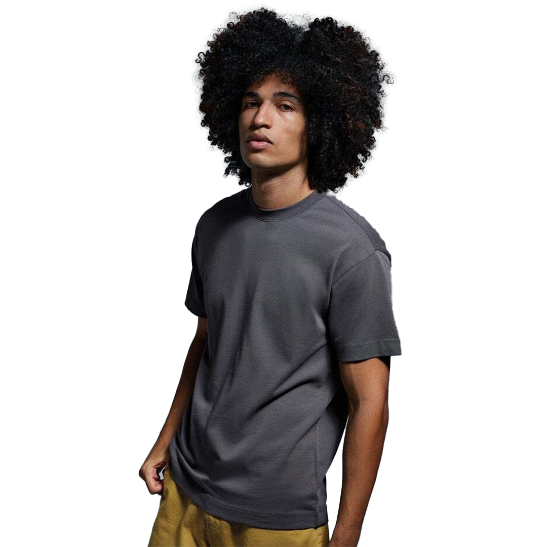 Dark Grey Marl - Front - Modernes T-Shirt mit Bio-Baumwolle, Fashion-Fit und softem Finish.