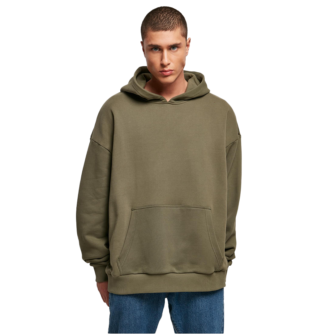 Olive - Front - Lässiger Oversize-Hoodie mit weichem Material und modernem Look.