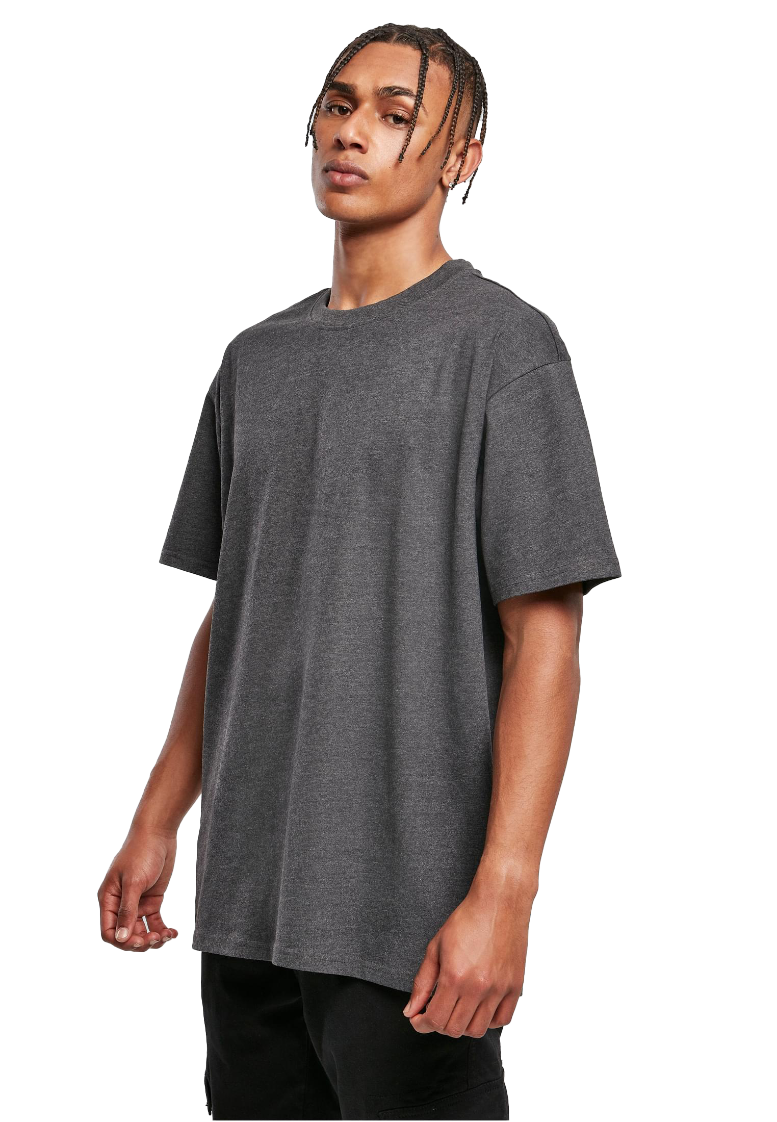 Charcoal (Heather) - Front - Oversize-Shirt mit weichem Stoff und lässigem Streetwear-Style