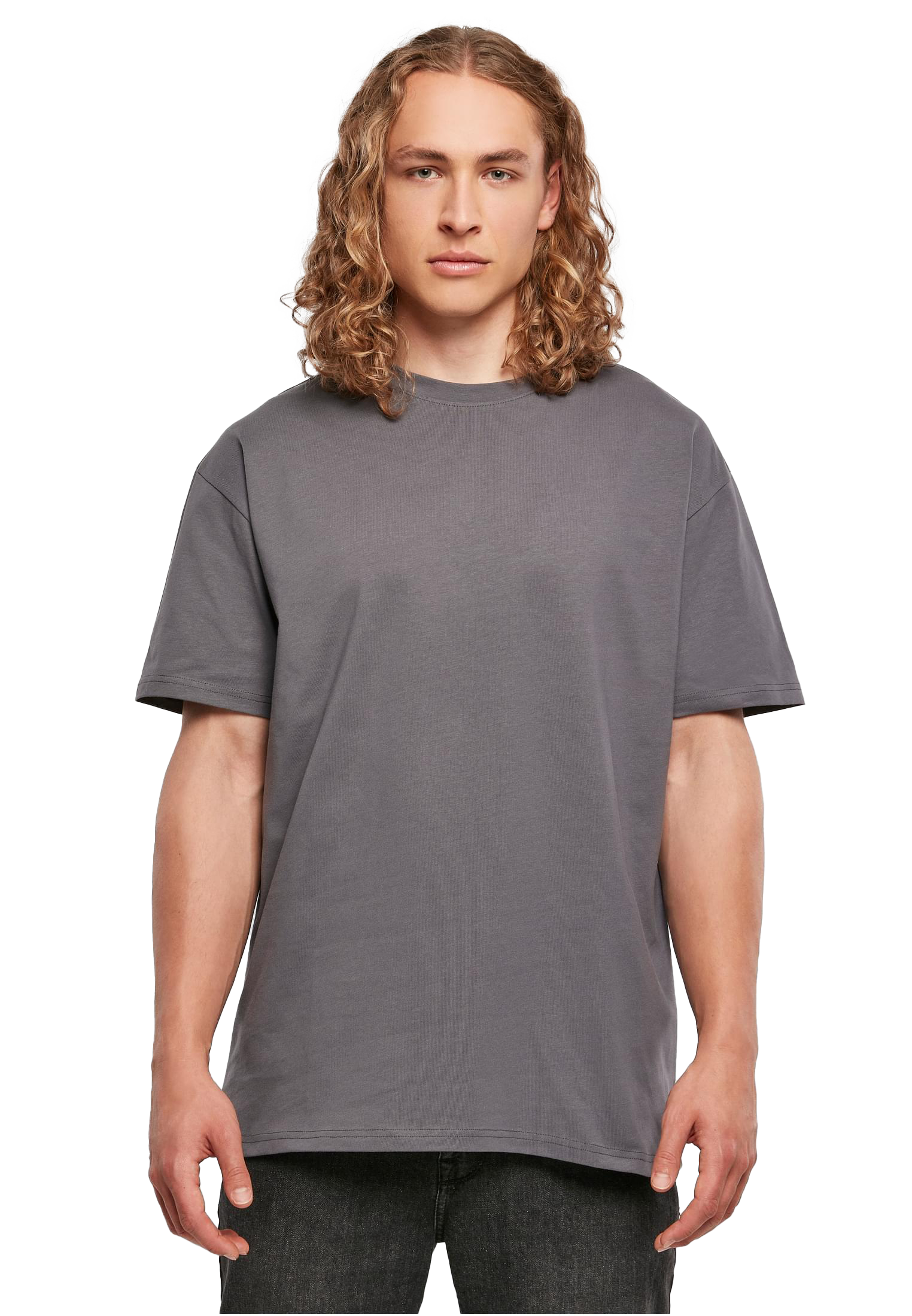 Dark Grey - Front - Oversize-Shirt mit weichem Stoff und lässigem Streetwear-Style