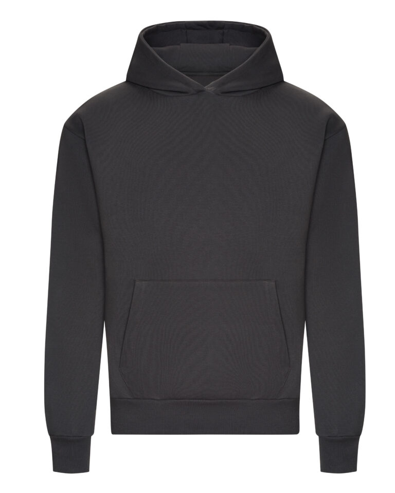 Charcoal - Front - Oversize Hoodie aus Heavy Material mit Handyfach und cleanem Look.